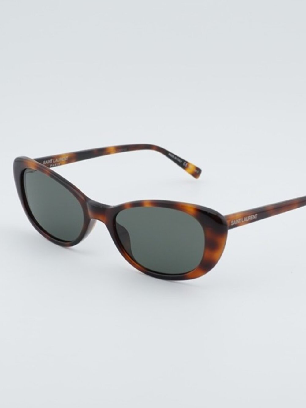 Saint Laurent SL822 002 Sunglasses Havana Cat Eye Frame, Grey Lenses